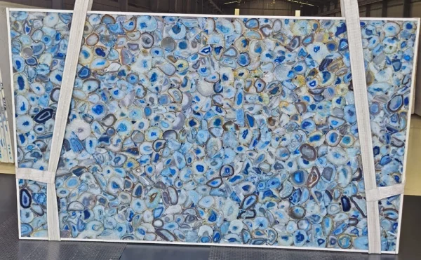 agate blue, blue agate, semi-precious, galleria of stone jewels, full slab, slab, blue, agate