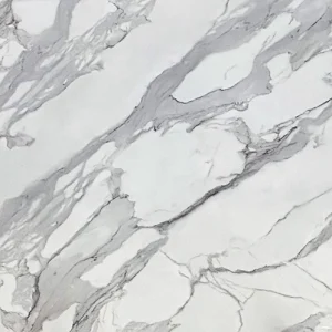 Calacatta Alani, printed quartz, full slab, engineered surface