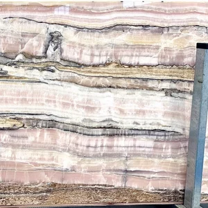 pink onyx, onyx, full slab, stone