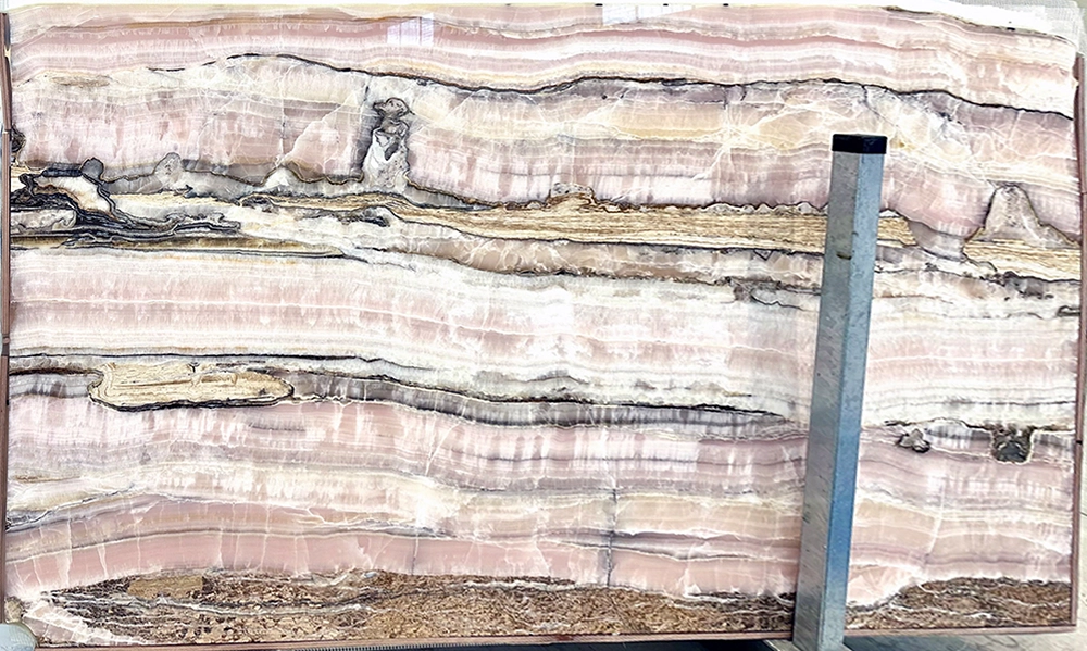 pink onyx, onyx, full slab, stone