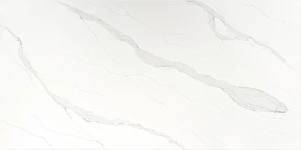 unique calacatta vagli, quartz, full slab, engineered surface